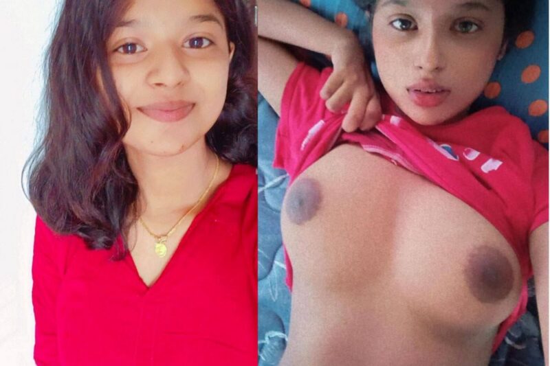 Topless Village Girl Exposing Her Dark Brown Tits